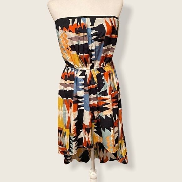 Trixxi Tube Top Dress Sz Medium High Low Geometric - Picture 1 of 8